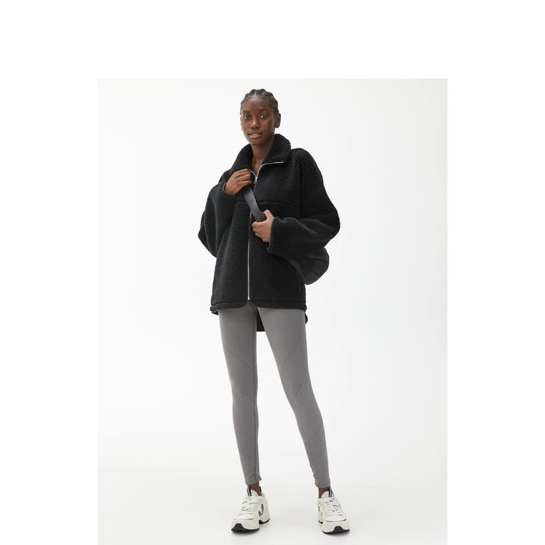 ARKET Black Faux-Shearling Zip Jacket