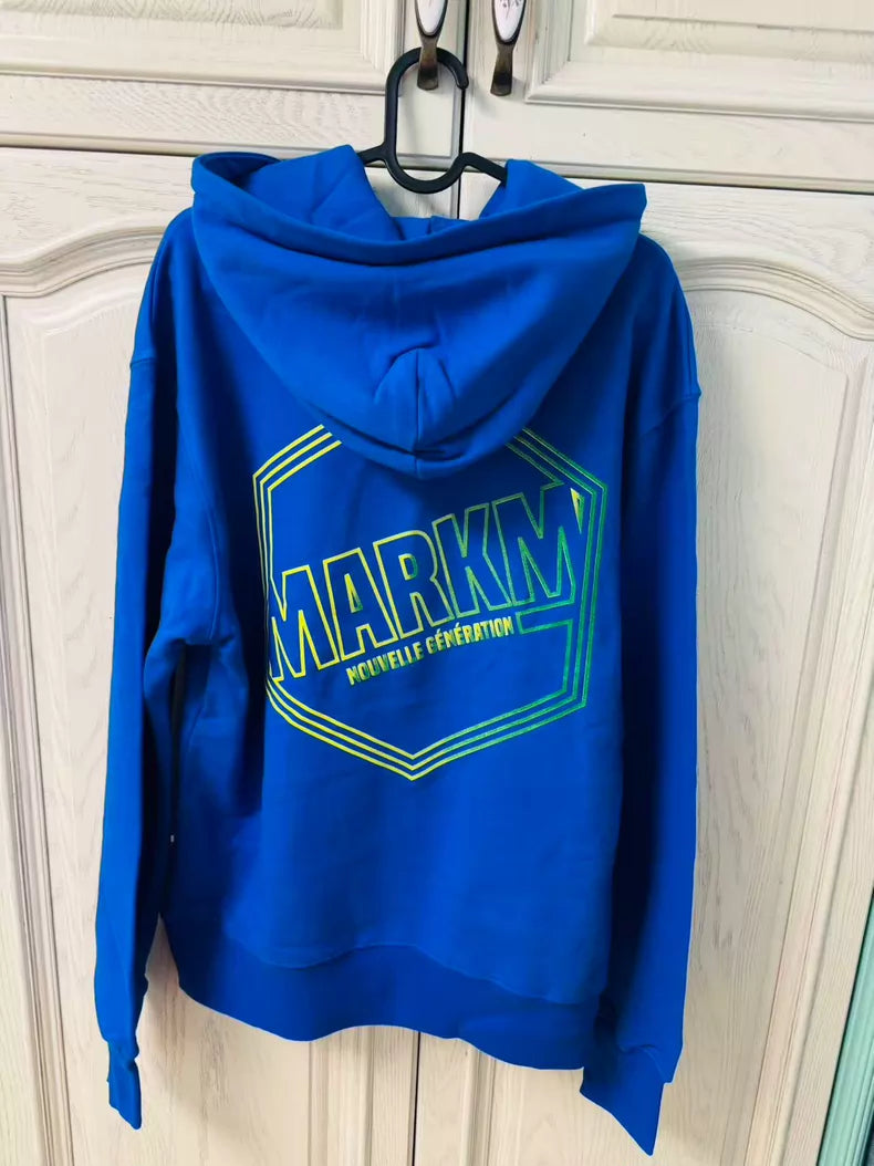 MARKM Blue Cotton Graphic Hoodie