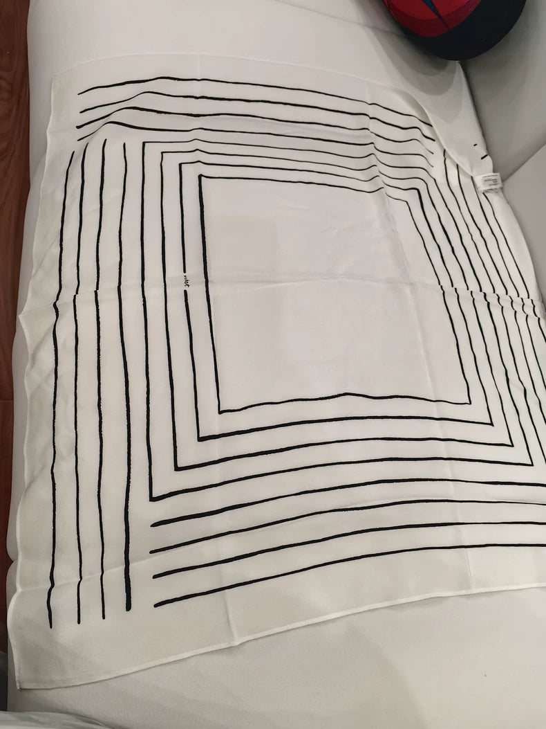 ARKET White Line-Print Silk Scarf