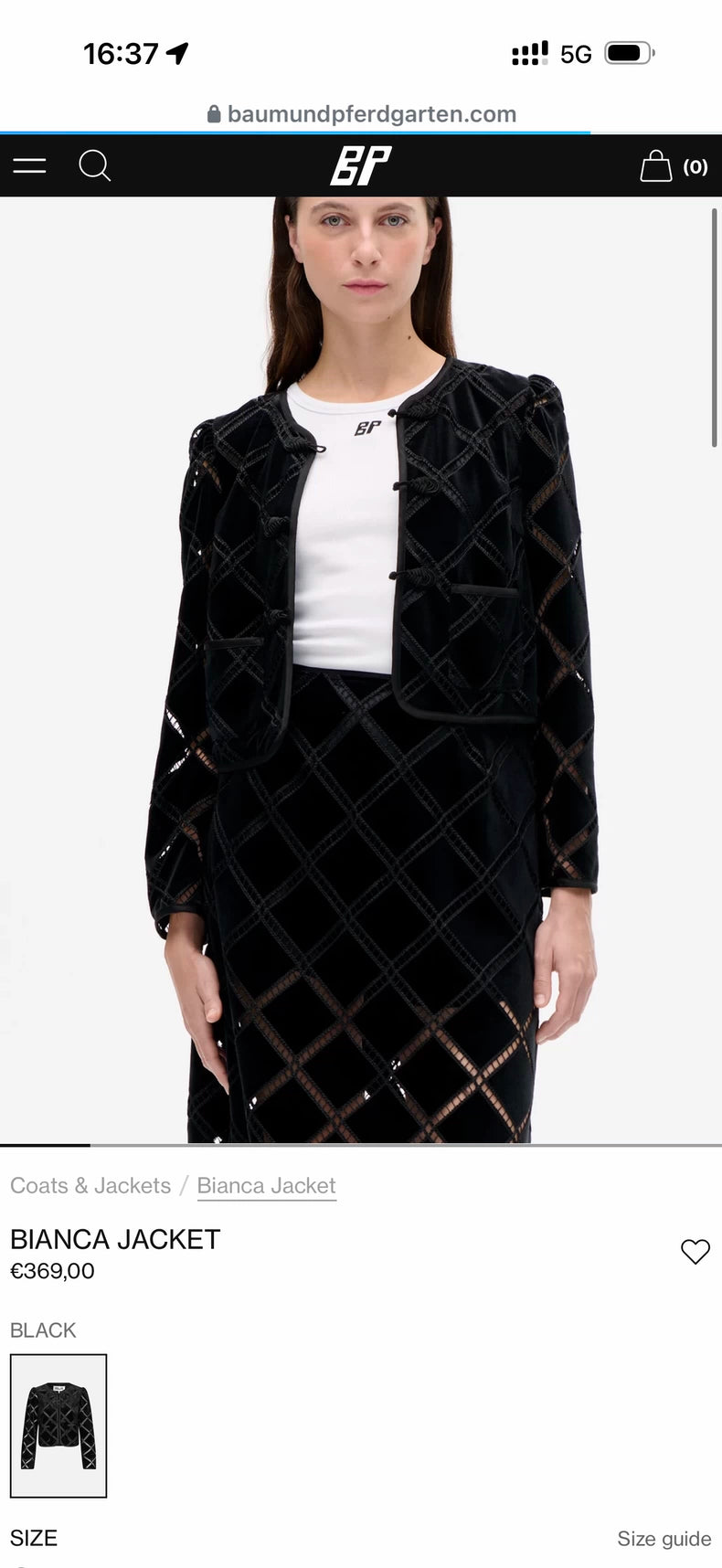 Baum und Pferdgarten Bianca Black Velvet Jacket