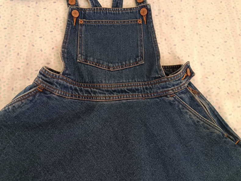MONKI Dark Blue Denim Pinafore Dress