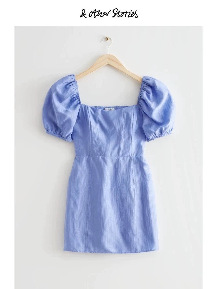 & Other Stories Puff-Sleeve Mini Dress