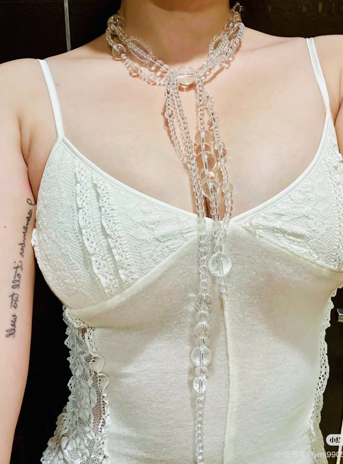 Susan Fang Crystal-Beaded Irregular Fringe Necklace — original seller image 7