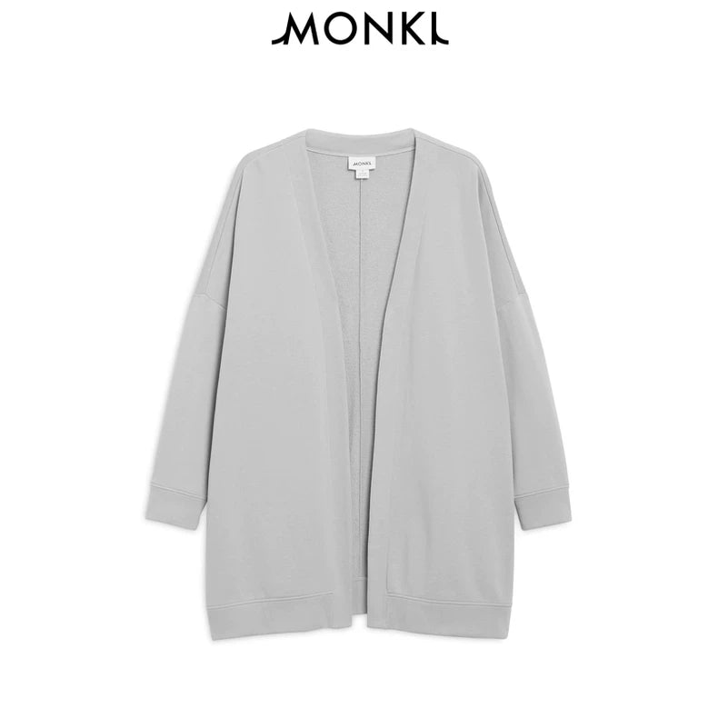 MONKI Light Grey Long Sweat Cardigan