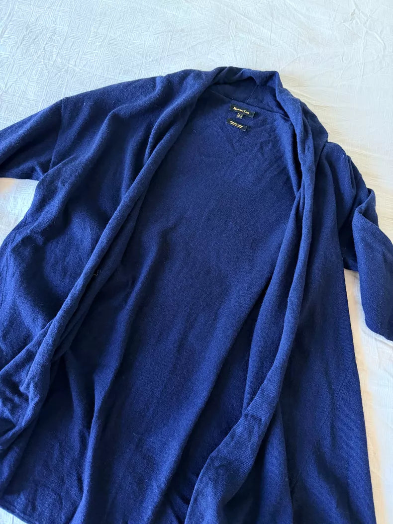 Massimo Dutti Navy Long Cardigan