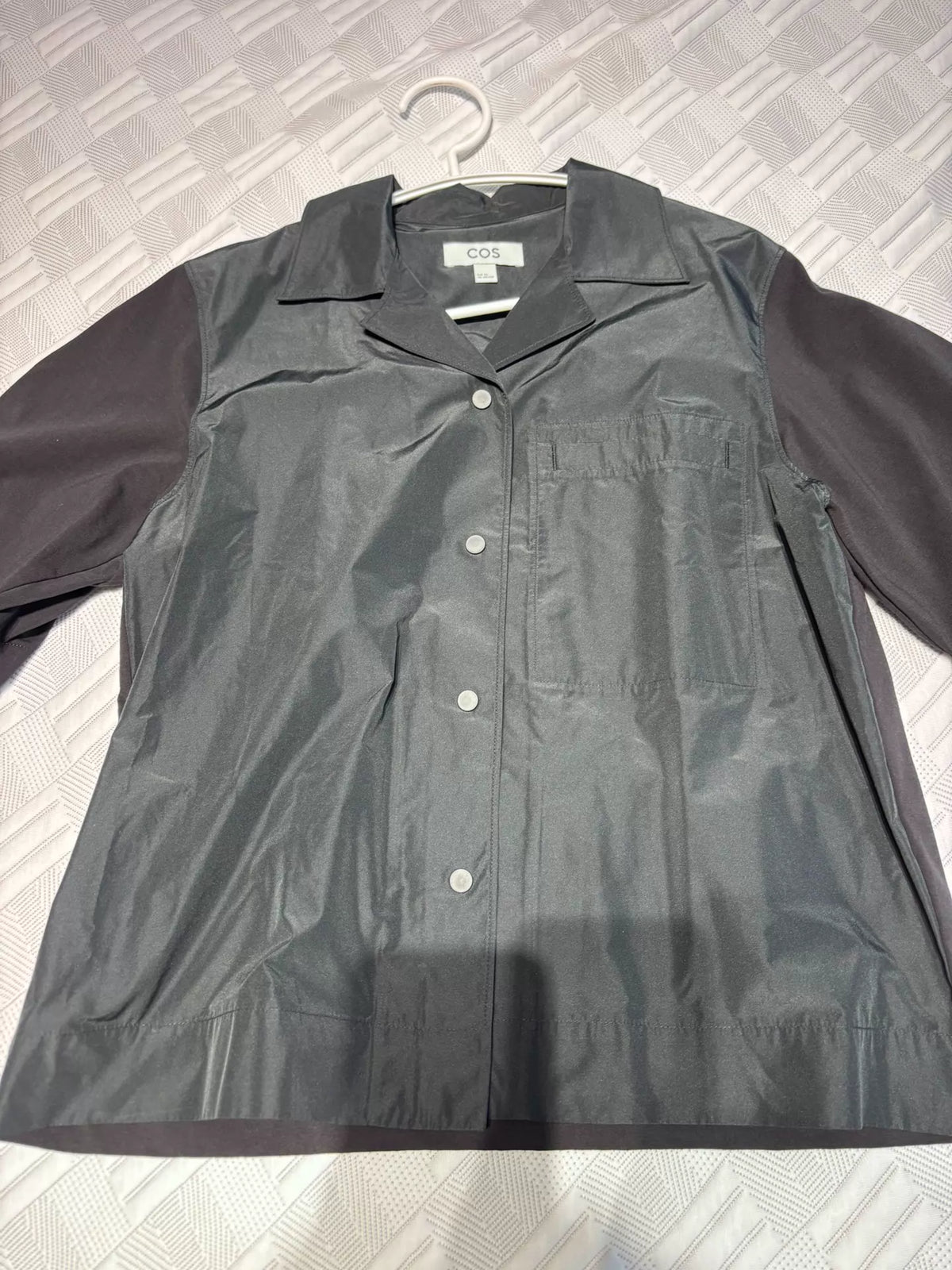 COS black panelled short-sleeve shirt, actual item