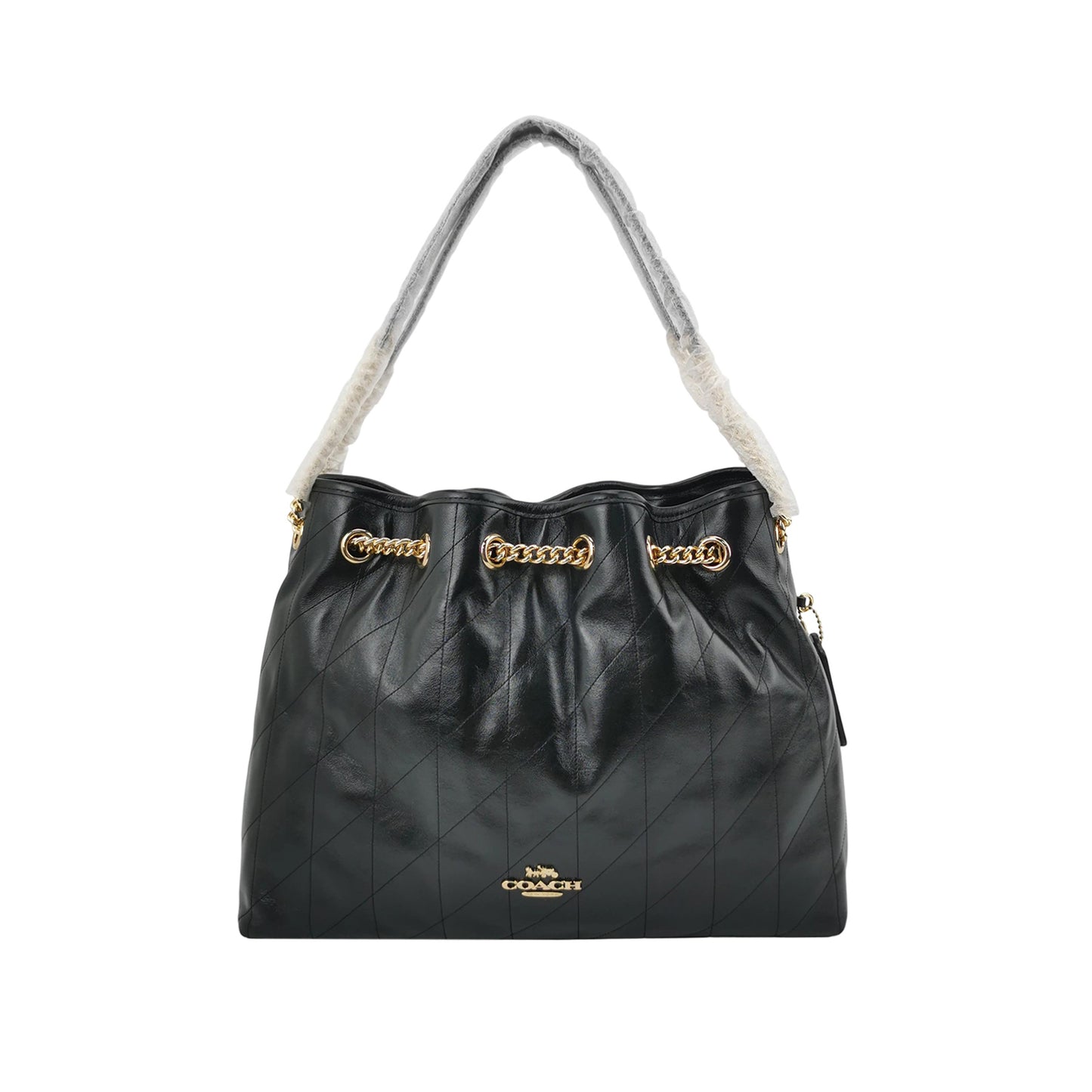 Coach Evelyn Quilted Leather Shoulder Bag — Black