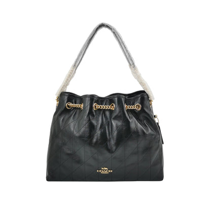 Coach Evelyn Quilted Leather Shoulder Bag — Black