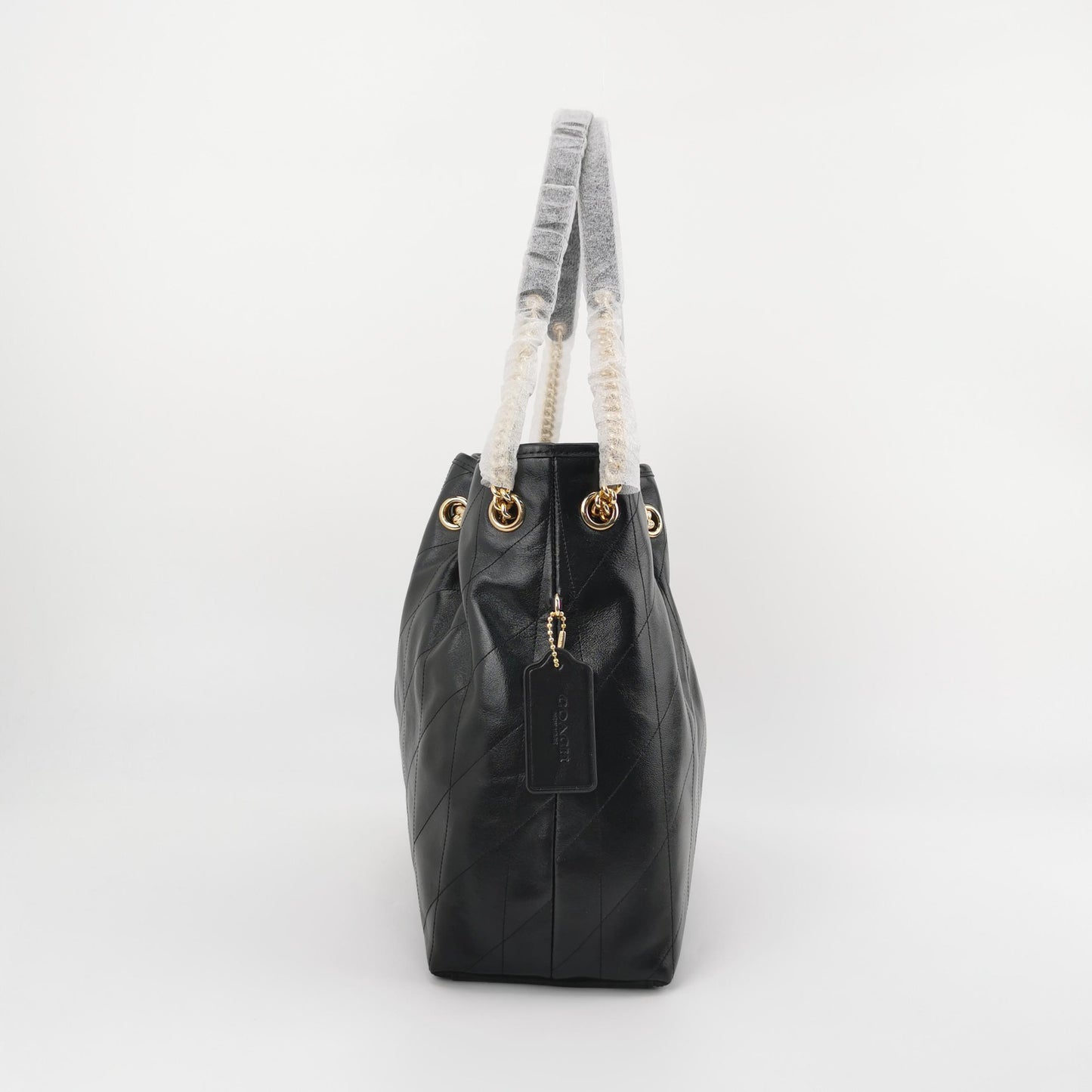 Coach Evelyn Quilted Leather Shoulder Bag — Black