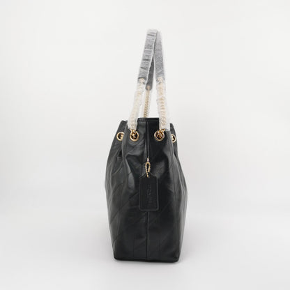 Coach Evelyn Quilted Leather Shoulder Bag — Black