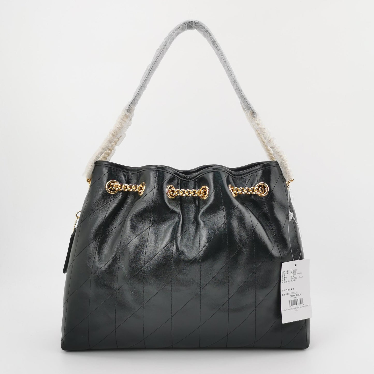 Coach Evelyn Quilted Leather Shoulder Bag — Black