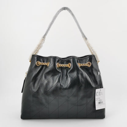 Coach Evelyn Quilted Leather Shoulder Bag — Black
