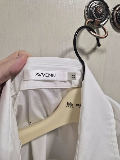 AVVENN Abstract Ink-Print Sleeveless Long Shirt