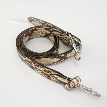 Coach Morgan Ivory Leather Shoulder Bag with Snake-Print Strap