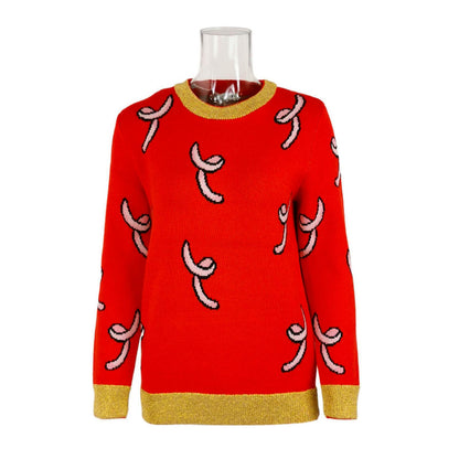 Ozlana scarlet graphic sweater — view 1