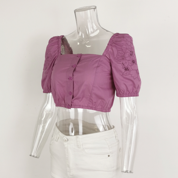 Pinko dusty plum cropped top — view 2