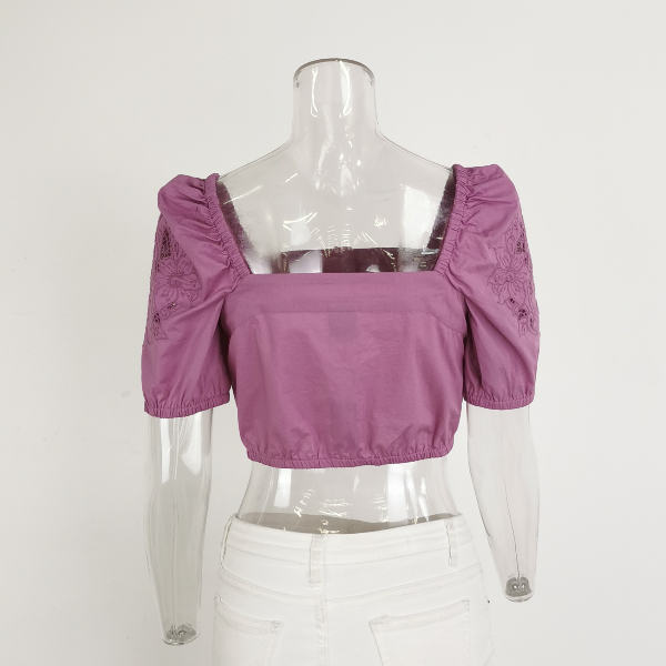 Pinko dusty plum cropped top — view 3