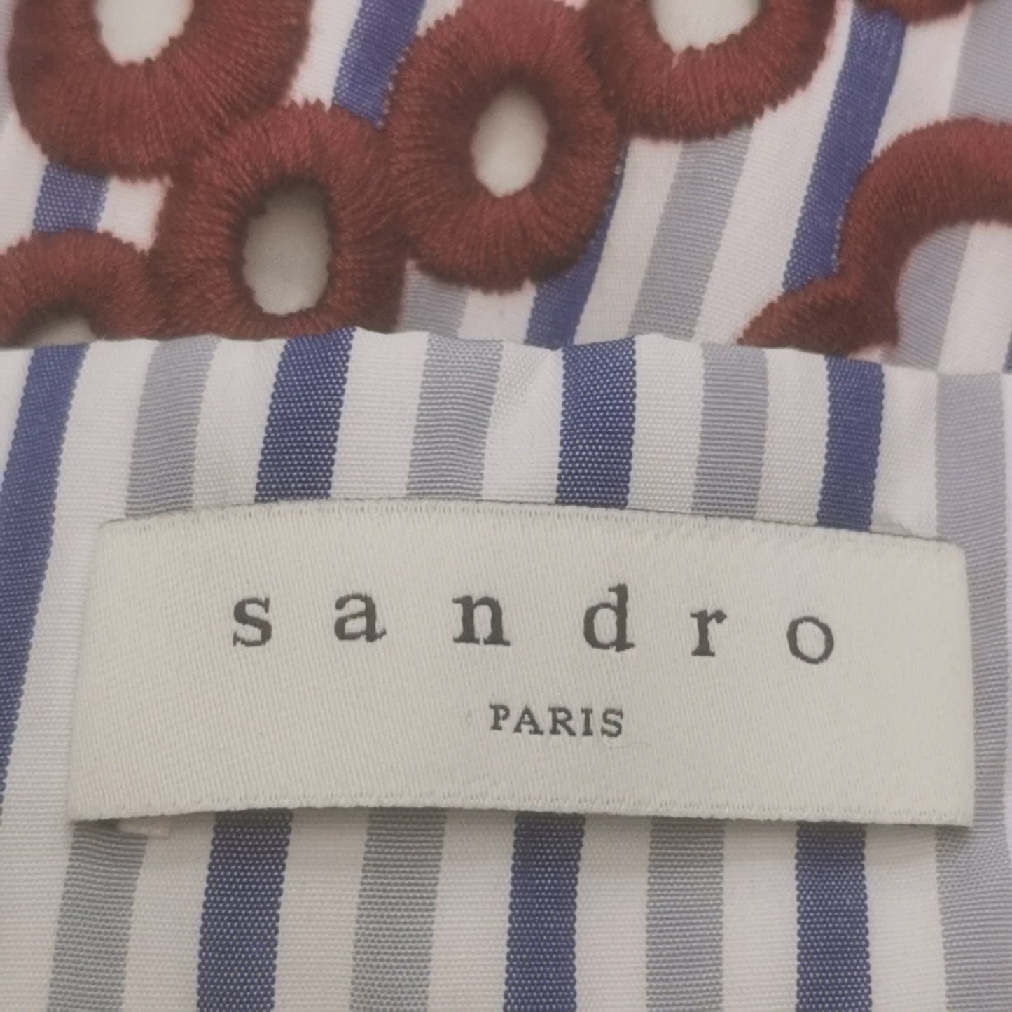 Sandro cocoa and ivory ruffle-trim skirt — detail view 3