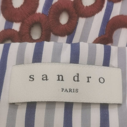 Sandro cocoa and ivory ruffle-trim skirt — detail view 3