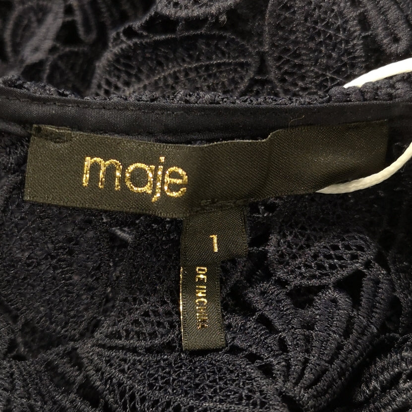 Maje ivory lace openwork dress — detail view 5