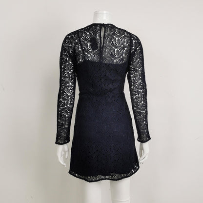 Maje ivory lace openwork dress — view 2