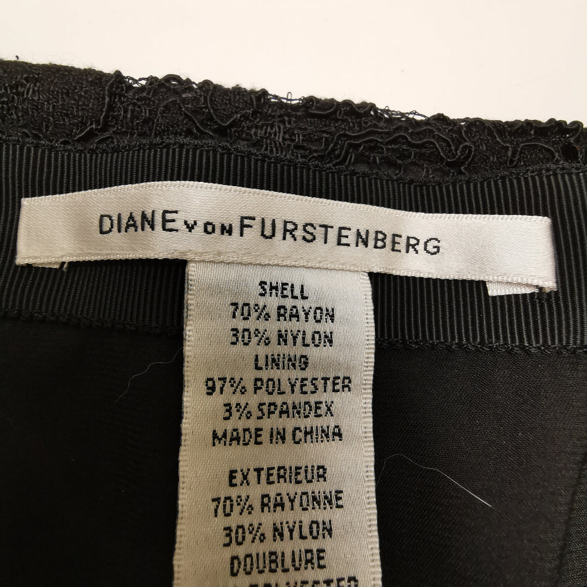 Diane von Furstenberg black lace mini skirt — detail view 3