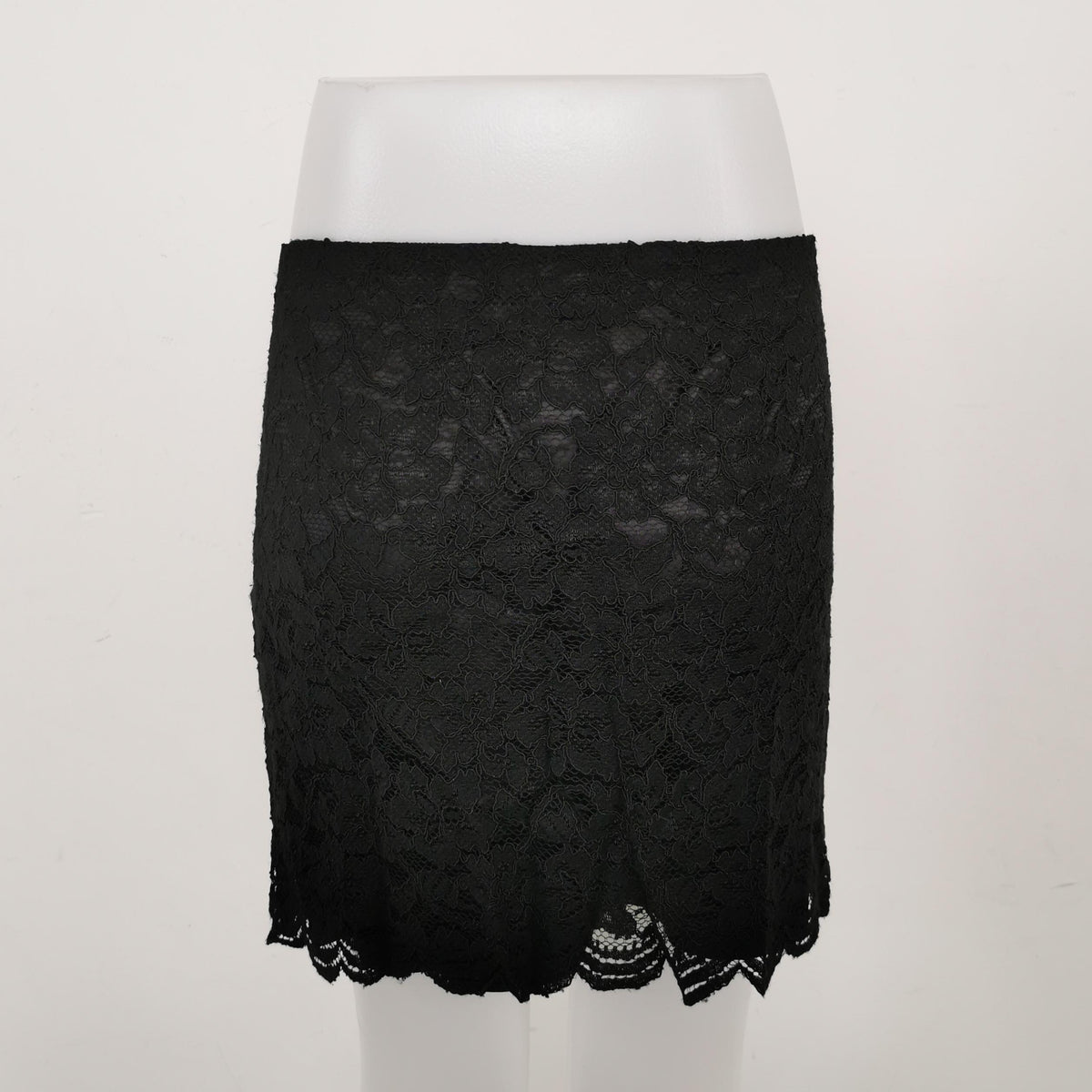 Diane von Furstenberg black lace mini skirt — view 2