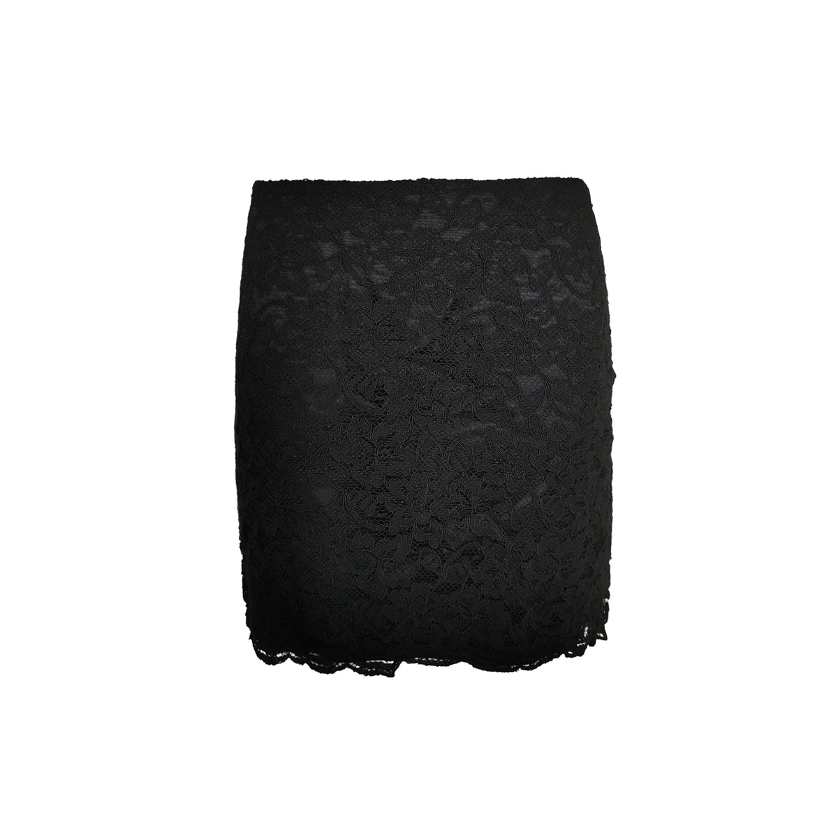 Diane von Furstenberg black lace mini skirt — view 1