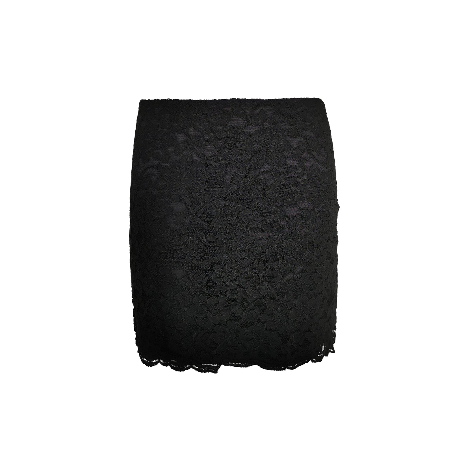 Diane von Furstenberg black lace mini skirt — view 1