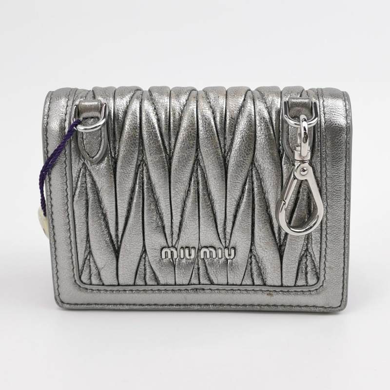 Miu Miu Confidential Mini Ruched Lambskin Crossbody Bag