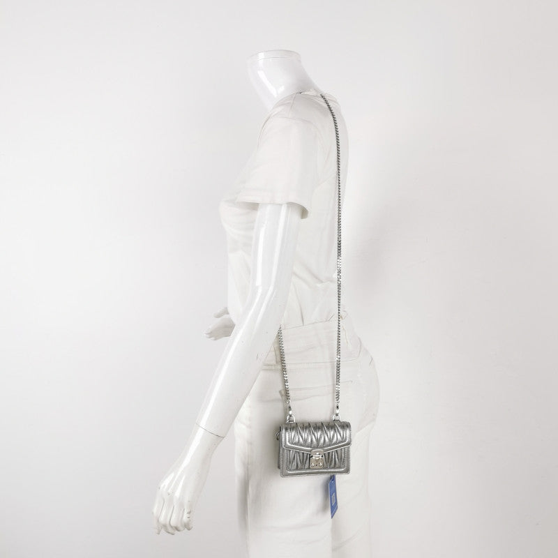 Miu Miu Confidential Mini Ruched Lambskin Crossbody Bag