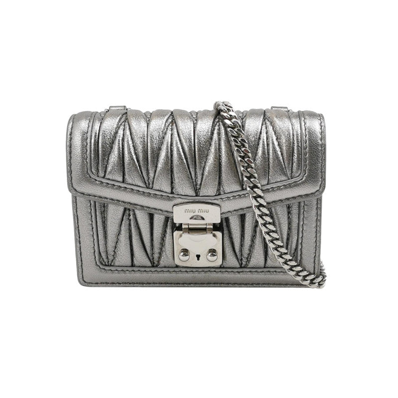 Miu Miu Confidential Mini Ruched Lambskin Crossbody Bag