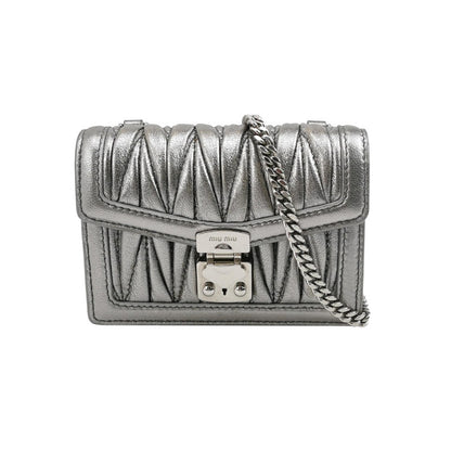 Miu Miu Confidential Mini Ruched Lambskin Crossbody Bag