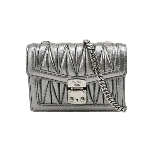 Miu Miu Confidential Mini Ruched Lambskin Crossbody Bag