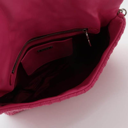 Miu Miu Crystal Quilted Lambskin Shoulder Bag — Rose Red