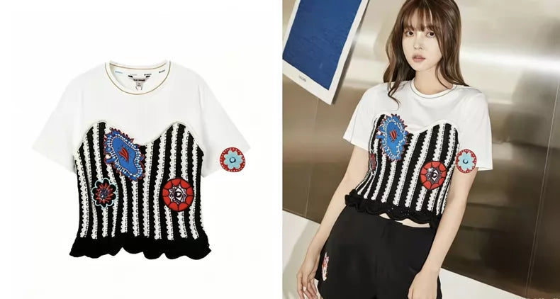 Pop-Art Corset Knit Tee