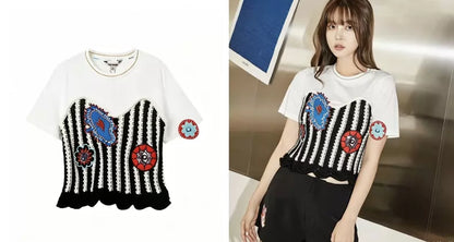 Pop-Art Corset Knit Tee