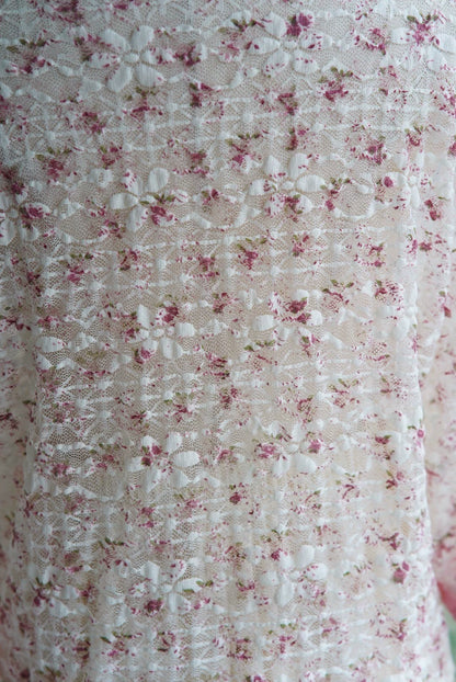 Rose-Lace Tie-Front Cardigan