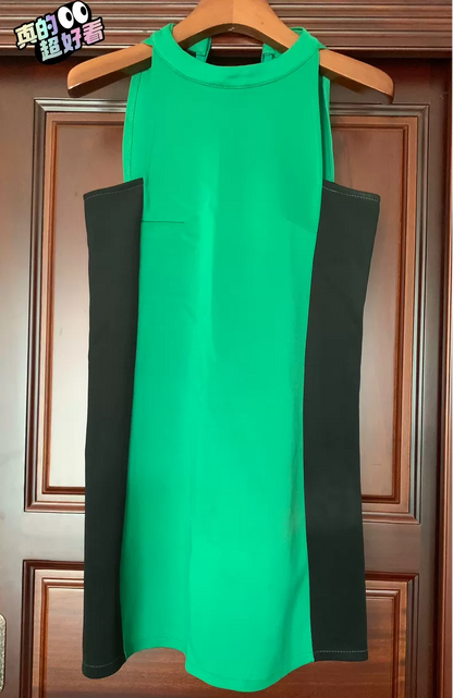 Emerald Colorblock Party Dress