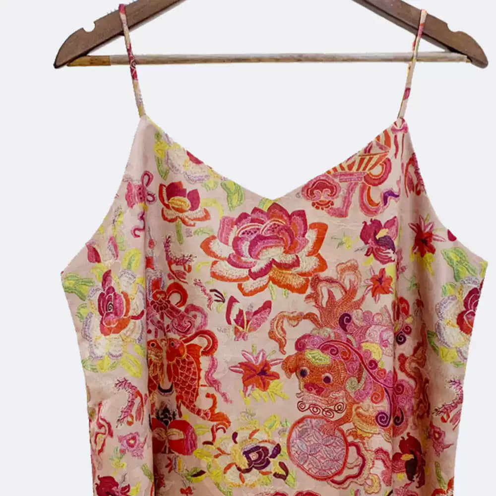 Yimengdu Floral Brocade-Effect Camisole Top — product detail 4