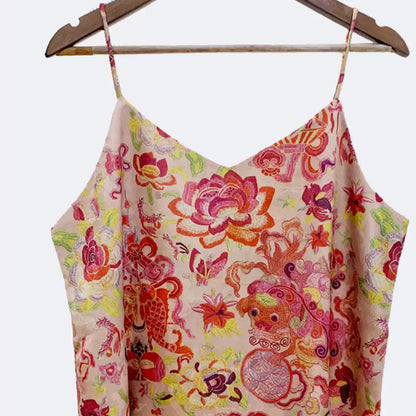Yimengdu Floral Brocade-Effect Camisole Top — product detail 4