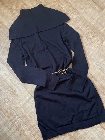 COS Navy Wide-Collar Wool Dress — product detail 2