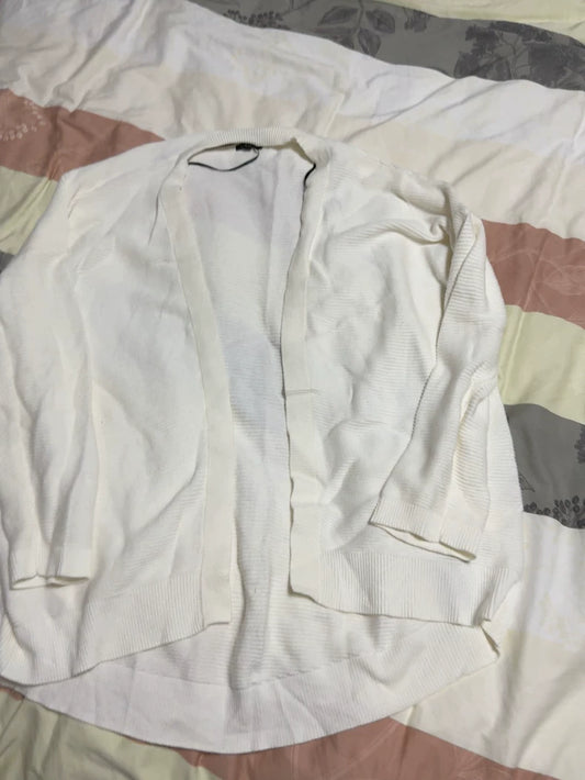 Massimo Dutti Cream Textured Cardigan