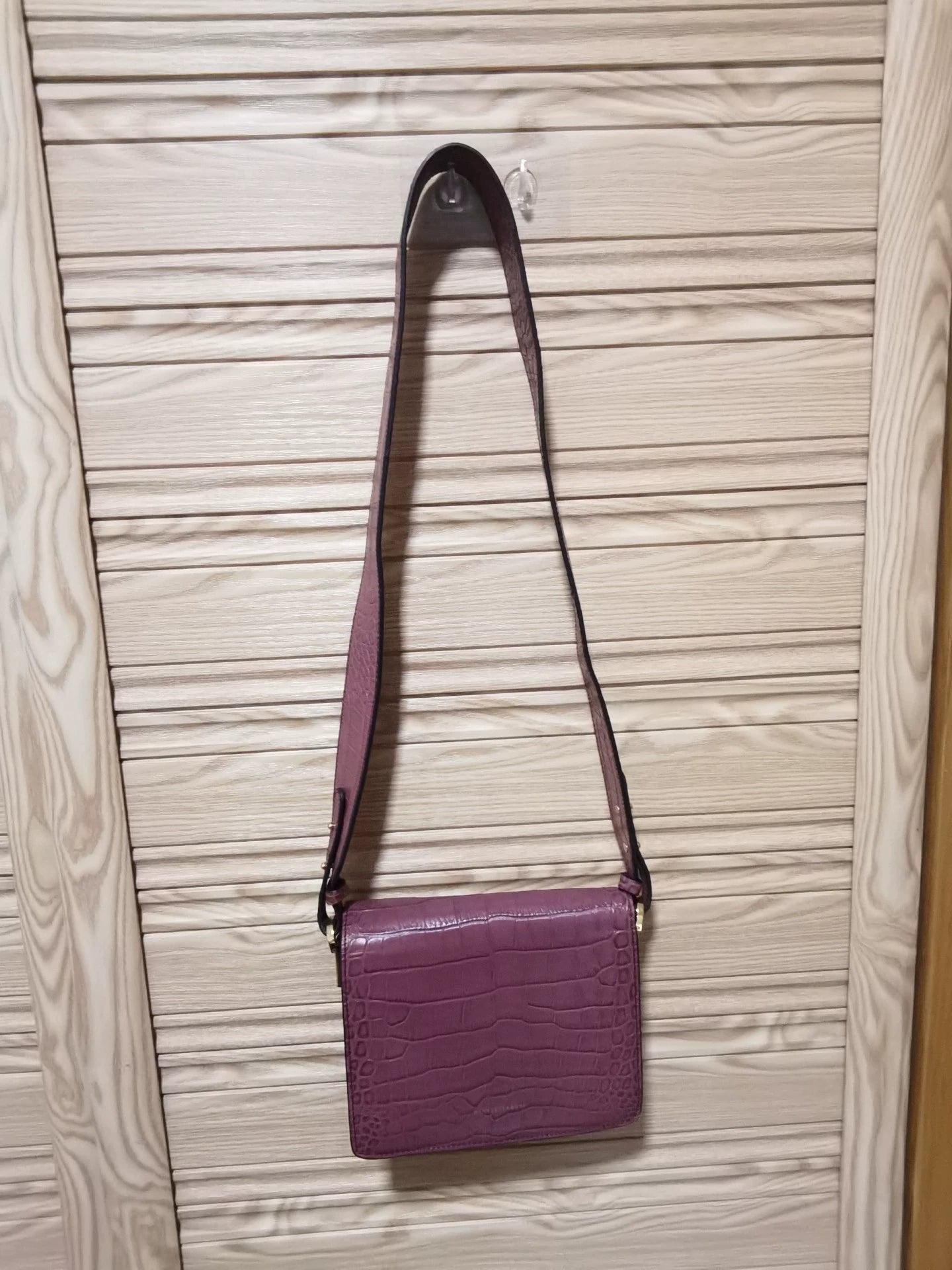 Marge Sherwood Burgundy Croc-Embossed Leather Shoulder Bag — original seller image 2