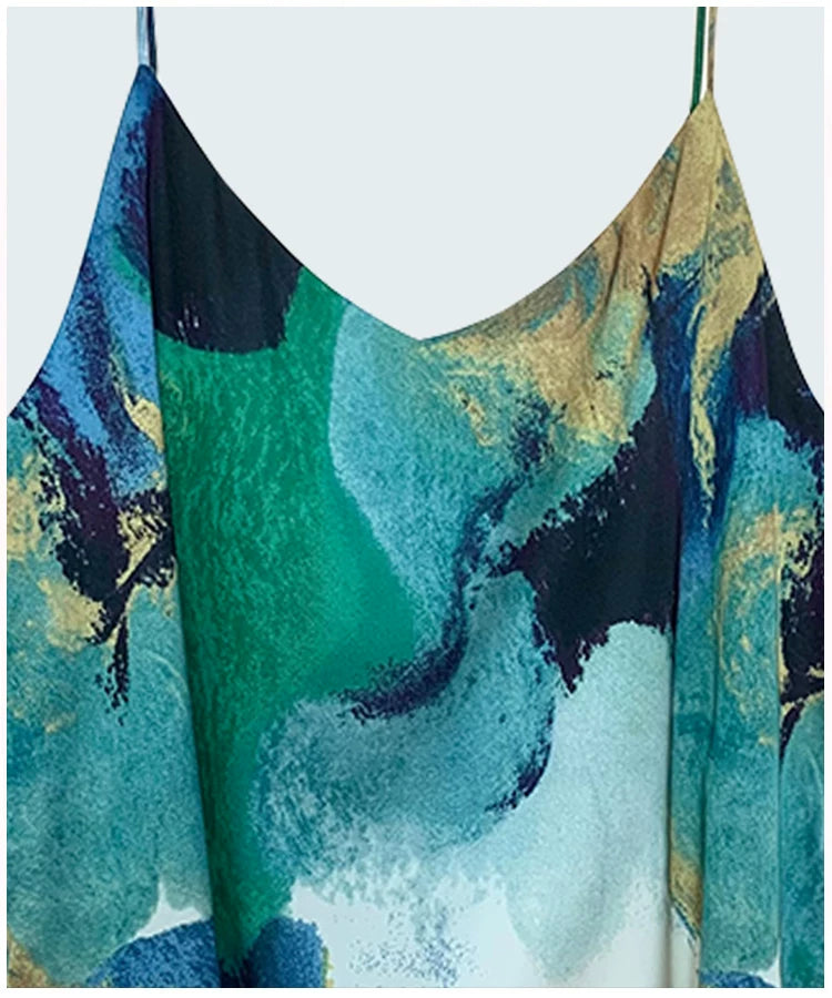 Yimengdu Ink-Wash Mulberry Silk-Blend Camisole Top — product detail 10