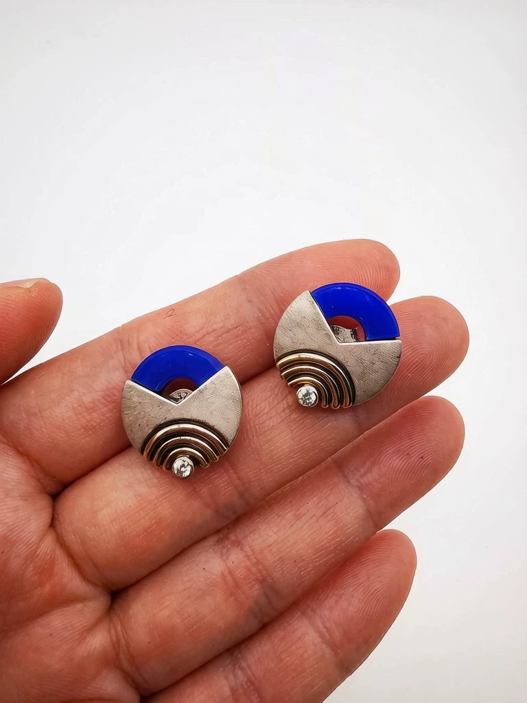 Franz Scheuerle — Blue — Earrings — New