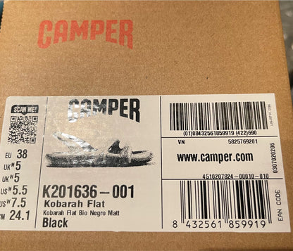 Camper Kobarah Flat Black Sandals – photograph 2