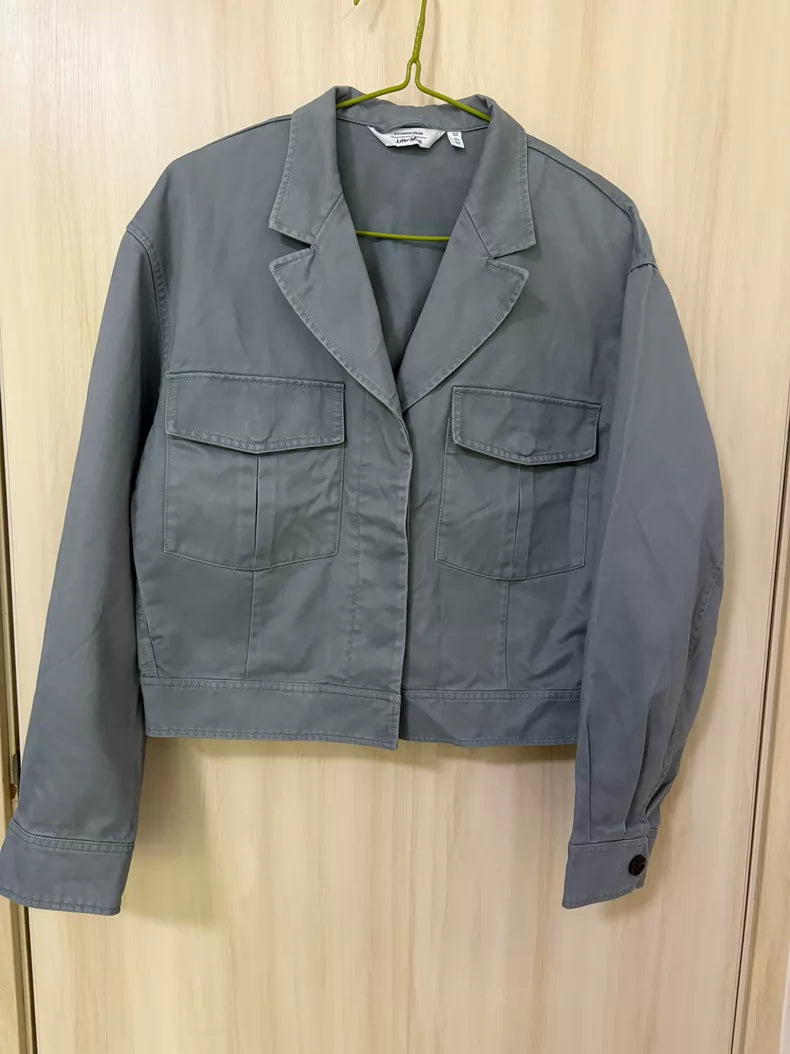 & Other Stories Grey Cotton Utility Jacket