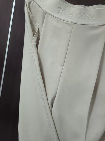Stine Goya Beige High-Waisted Trousers – Shortened Hem – photograph 2