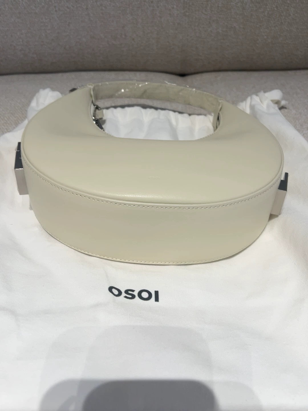 OSOI Cream Mini Crescent Leather Bag – photograph 1